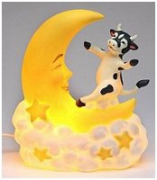Black and White Cow Jumping Over the Moon Nightlight