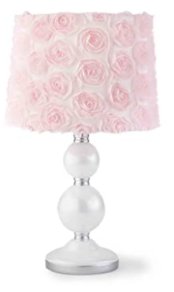Pink Rosette Shade Lamp - Nursery Lamp flower garden baby girl nursery decor