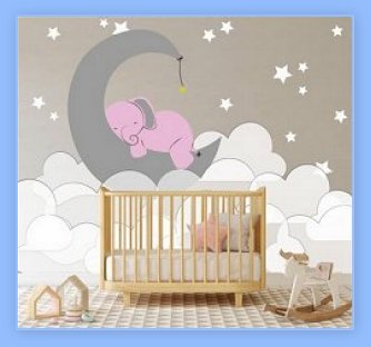 Elephant Moon Clouds And Stars wall decal stickers moon stars nursery decorations