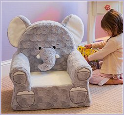 Elephant Childrens Plush Chair  jungle playroom furniture jungle nursery decor