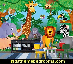 In the Jungle mural - jungle baby nursery - 