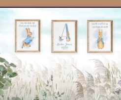 Peter Rabbit art prints    Spring Field Flowers Removable Wallpaper Mural